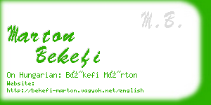 marton bekefi business card